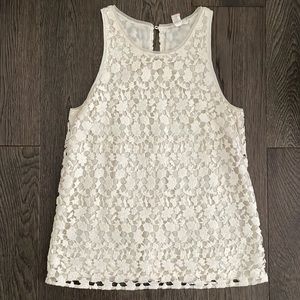 CLUB MONACO | Guipire lace-like sleeveless top